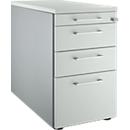 Schäfer Shop Genius Standcontainer 1336, mit Griff eckig, B 435 x H 717 mm, weißalu/lichtrau/lichtgrau