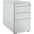Schäfer Shop Genius Standcontainer 1336, mit Griffnut, B 435 x H 717 mm, lichtgrau/lichtgrau/lichtgrau