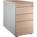 Schäfer Shop Genius Standcontainer 1336, mit Griffnut, B 435 x H 717 mm, weißalu/weißalu/Eiche-Dekor