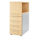 Schäfer Shop Genius Standcontainer mit Aufsatzregal, abschließbar, eckiger Griff, ahorn