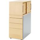 Schäfer Shop Genius Standcontainer mit Aufsatzschrank inkl. Schiebetür, komplett abschließbar, seitliche Griffnut, ahorn