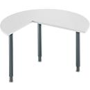 Schäfer Shop Genius Table d'extension ERGOSTYLE, 3/4 de cercle, extension à droite ou à gauche, gris clair/anthracite 