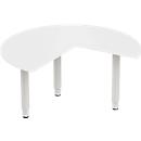Schäfer Shop Genius Table d'extension ERGOSTYLE S, 3/4 de cercle, extension à droite ou à gauche, blanc/blanc