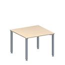 Schäfer Shop Genius Table d’extension MODENA FLEX, carrée, hauteur réglable, 4 pieds tubes carrés, , l. 1000 x P 1000 mm, décor érable 
