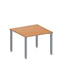 Schäfer Shop Genius Table d’extension MODENA FLEX, carrée, hauteur réglable, 4 pieds tubes carrés, , l. 1000 x P 1000 mm, décor hêtre 
