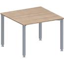 Schäfer Shop Genius Table d'extension MODENA FLEX, réglable en hauteur, forme carrée, 4 pieds en tube carré, L 1000 x P 1000 mm, décor chêne