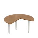 Schäfer Shop Genius Table d'extension PLANOVA ergoSTYLE, 3/4 de cercle, extension à droite ou à gauche, cerisier décor Romana/blanc