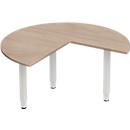 Schäfer Shop Genius Table d'extension PLANOVA ergoSTYLE, 3/4 de cercle, extension à droite ou à gauche, décor chêne/blanc