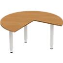 Schäfer Shop Genius Table d'extension PLANOVA ergoSTYLE, 3/4 de cercle, extension à droite ou à gauche, décor hêtre/blanc