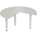 Schäfer Shop Genius Table d'extension PLANOVA ergoSTYLE, 3/4 de cercle, extension à droite ou à gauche, gris clair/blanc