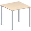 Schäfer Shop Genius Table de réunion MODENA FLEX, hauteur ajustable, en forme de carré, 4 pieds avec tubes ronds, l. 800 x P 800 mm, coloris érable 