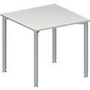 Schäfer Shop Genius Table de réunion MODENA FLEX, hauteur ajustable, en forme de carré, 4 pieds avec tubes ronds, l. 800 x P 800 mm, gris clair 