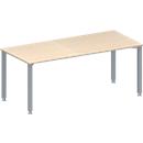 Schäfer Shop Genius Table de réunion MODENA FLEX, hauteur ajustable, en forme de rectangle, 4 pieds avec tubes carrés, l. 1800 x P 800 mm, coloris érable 