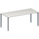Schäfer Shop Genius Table de réunion MODENA FLEX, hauteur ajustable, en forme de rectangle, 4 pieds avec tubes carrés, l. 1800 x P 800 mm, gris clair 