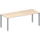 Schäfer Shop Genius Table de réunion MODENA FLEX, hauteur ajustable, en forme de rectangle, 4 pieds avec tubes carrés, l. 2000 x P 800 mm, coloris érable 