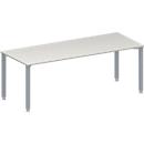 Schäfer Shop Genius Table de réunion MODENA FLEX, hauteur ajustable, en forme de rectangle, 4 pieds avec tubes carrés, l. 2000 x P 800 mm, gris clair 