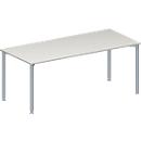 Schäfer Shop Genius Table de réunion MODENA FLEX, hauteur ajustable, en forme de rectangle, 4 pieds avec tubes ronds, l. 1800 x P 800 mm, gris clair 