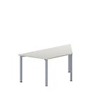 Schäfer Shop Genius Table de réunion MODENA FLEX, hauteur ajustable, en forme de trapèze, 4 pieds en tubes ronds, l. 1600 x P 800 mm, gris clair 