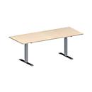 Schäfer Shop Genius Table de réunion MODENA FLEX, hauteur ajustable, rectangulaire, pieds en T, l. 2000 x P 800 mm, coloris érable 