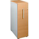 Schäfer Shop Genius Tall file cabinet, W 435 x D 800 x H 1296 mm, beech/aluminium finish white