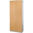 Schäfer Shop Genius TETRIS SOLID hinged door wardrobe, steel body, 5 AA, W 1000 mm, lockable, beech/white aluminium finish