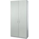 Schäfer Shop Genius TETRIS SOLID hinged door wardrobe, steel body, 5 AA, W 1200 mm, lockable, light grey/white aluminium