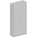Schäfer Shop Genius TETRIS SOLID kleerkast, 6 ordnerhoogtes, 1 legbord, kledingstang, afsluitbaar, B 1000 x D 412 x H 2239 mm, wit/lichtgrijs