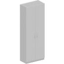 Schäfer Shop Genius TETRIS SOLID kleerkast, 6 ordnerhoogtes, 1 legbord, kledingstang, afsluitbaar, B 800 x D 412 x H 2239 mm, alu wit/lichtgrijs