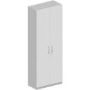 Schäfer Shop Genius TETRIS SOLID kleerkast, 6 ordnerhoogtes, 1 legbord, kledingstang, afsluitbaar, B 800 x D 412 x H 2239 mm, alu wit/wit