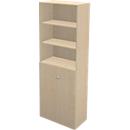 Schäfer Shop Genius TETRIS WALL combi-boekenkast, 6 OH, 3 open vakken + 2 deuren, B 800 x D 440 x H 2250 mm, ahorndecor