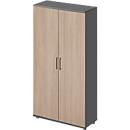 Schäfer Shop Genius TETRIS WOOD draaideurkast, 5 OH, hoogte incl. glijders, B 1000 mm, grafiet/eiken