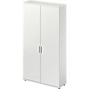 Schäfer Shop Genius TETRIS WOOD hinged door cupboard, 6 OH, height incl. glides, center partition, W 1200 mm, light grey
