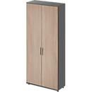 Schäfer Shop Genius TETRIS WOOD hinged door cupboard, 6 OH, height incl. glides, W 1000 mm, graphite/oak
