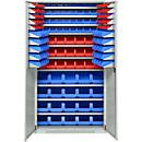 Schäfer Shop Genius tijdschriftenkast, met open vakkenbakken SSI Schäfer PROFI LF 110/211/221/321 serie, B 1055 x D 520 x H 1950 mm, lichtgrijs