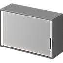 Schäfer Shop Genius top-mounted roller shutter cabinet TETRIS WOOD, 2 OH, W 1200 x D 421 x H 750 mm, graphite