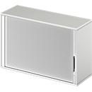 Schäfer Shop Genius top-mounted roller shutter cabinet TETRIS WOOD, 2 OH, W 1200 x D 421 x H 750 mm, light gray