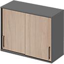 Schäfer Shop Genius top schuifdeurkast TETRIS WOOD, 2 OH, B 1000 mm, hoogte incl. glijders, eiken/grafiet