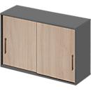 Schäfer Shop Genius top schuifdeurkast TETRIS WOOD, 2 OH, B 1200 mm, hoogte incl. glijders, eiken/grafiet