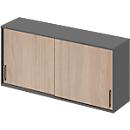 Schäfer Shop Genius top schuifdeurkast TETRIS WOOD, 2 OH, B 1600 mm, hoogte incl. glijders, eiken/grafiet