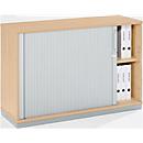 Schäfer Shop Genius transverse roller shutter cabinet 2 OH, W 1200 x D 421 x H 800 mm, maple decor 