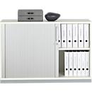 Schäfer Shop Genius transverse roller shutter cabinet 2 OH, W 1200 x D 421 x H 800 mm, white 