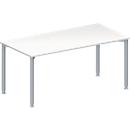 Schäfer Shop Genius Vergadertafel MODENA FLEX, in hoogte verstelbaar, rechthoekig, 4-poot ronde buis, B 1600 x D 800 mm, zonder contactdoos, wit 