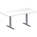 Schäfer Shop Genius Vergadertafel MODENA FLEX, in hoogte verstelbaar, rechthoekige vorm, T-poot rechthoekige buis, B 1600 x D 800 mm, wit 