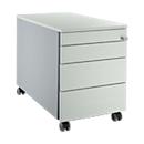 Schäfer Shop Genius Verrijdbaar ladeblok 1233, met greepuitsparing B 435 x H 577 mm, blank aluminium/lichtgrijs/lichtgrijs 