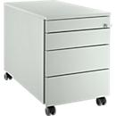 Schäfer Shop Genius Verrijdbaar ladeblok 1233, met greepuitsparing B 435 x H 577 mm, lichtgrijs/lichtgrijs/lichtgrijs 