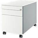 Schäfer Shop Genius Verrijdbaar ladeblok 126, met greepuitsparing B 435 x H 577 mm, blank aluminium/blank aluminium/wit 