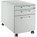 Schäfer Shop Genius Verrijdbaar ladeblok 126, met hoekgreep B 435 x H 577 mm, lichtgrijs/lichtgrijs/lichtgrijs 