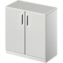 Schäfer Shop Genius Vleugeldeurkast TETRIS SOLID, 2 ordnerhoogten, B 800 mm, afsluitbaar, met afdekplaat, lichtgrijs 