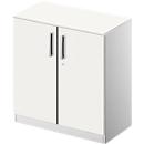 Schäfer Shop Genius Vleugeldeurkast TETRIS SOLID, 2 ordnerhoogten, B 800 mm, afsluitbaar, met afdekplaat, wit/blank aluminium 