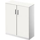 Schäfer Shop Genius Vleugeldeurkast TETRIS SOLID, 3 ordnerhoogten, B 800 mm, afsluitbaar, met afdekplaat, wit/blank aluminium 